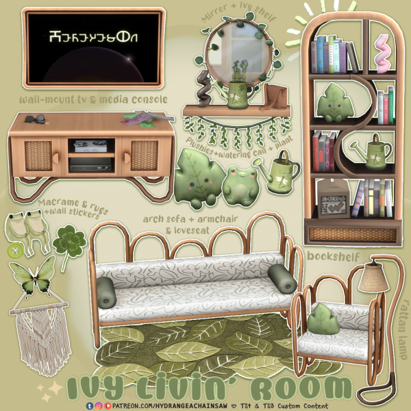 Maxis Match Ivy Livin' Room by simsfinds - The Sims 4 Custom Content