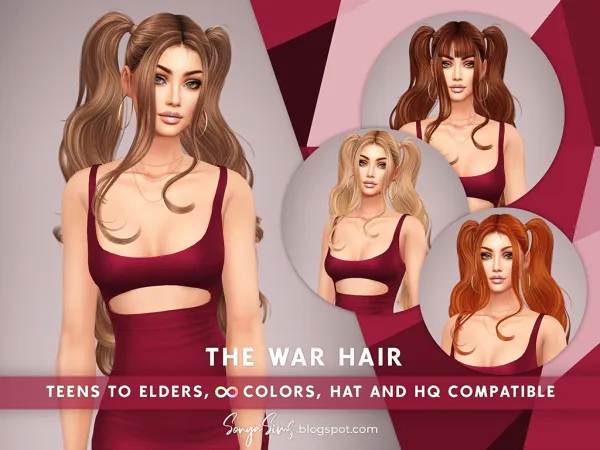 Alpha SONYASIMS THE WAR HAIR (ACCESSORY BANGS) by sonyasims - The Sims 4 Custom Content