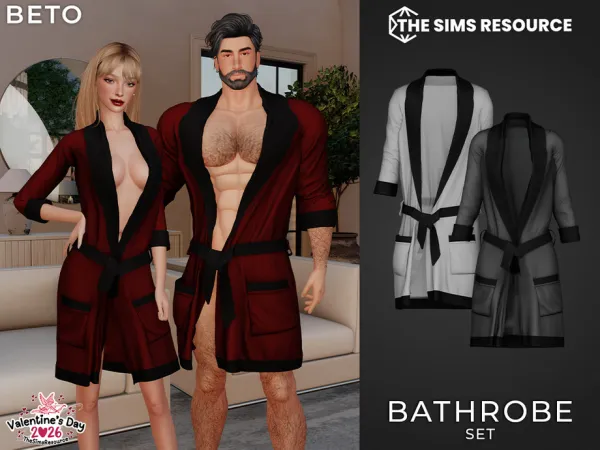 Alpha Bathrobe Set by thesimsresource - The Sims 4 Custom Content