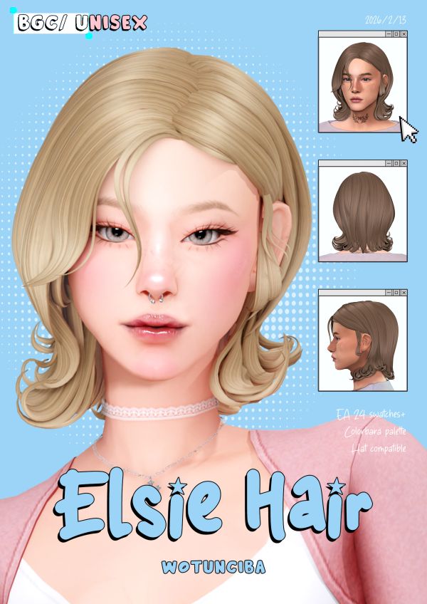 Maxis Match Elsie Hair by simsfinds - The Sims 4 Custom Content