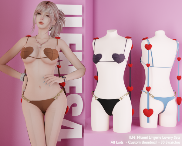 Alpha ILN Hitomi Lingerie by ilenes4 - The Sims 4 Custom Content