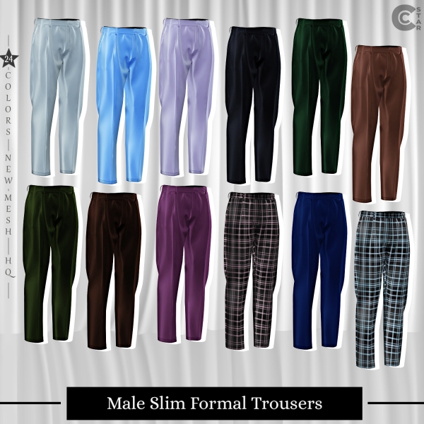 Alpha Valentine's Male Slim Formal Trousers by cool_content_star - The Sims 4 Custom Content