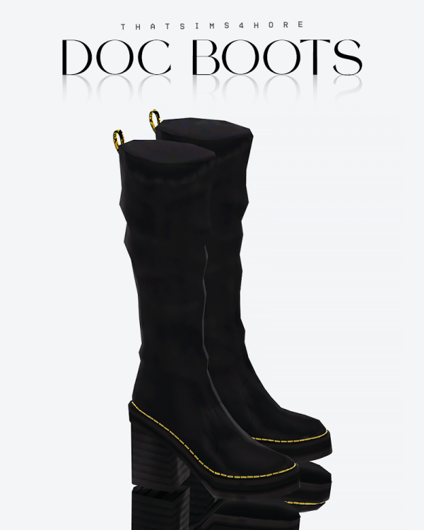 Maxis Match doc knee high boots by simsfinds - The Sims 4 Custom Content