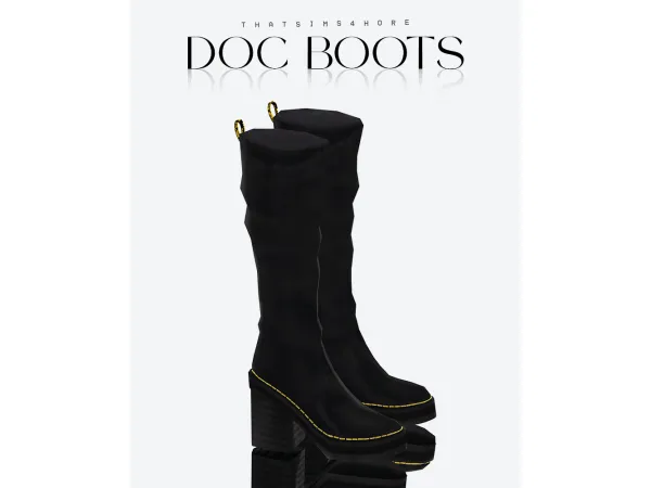 Maxis Match doc knee high boots by thatsims4hore - The Sims 4 Custom Content