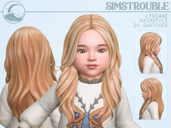 Maxis Match Lysiane Hairstyle Set Toddler Conversion by simstrouble - The Sims 4 Custom Content