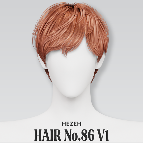Alpha [Hezeh]Hair No86 V1 by hezeh - The Sims 4 Custom Content