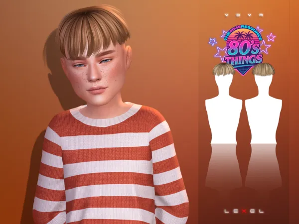 Alpha LEXEL Vova child hairstyle - The Sims 4 custom content