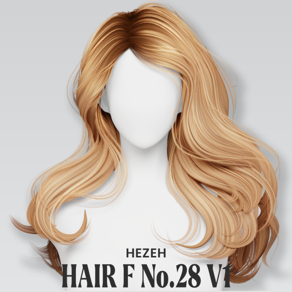 Alpha [Hezeh]FHair No28 V1 by hezeh - The Sims 4 Custom Content