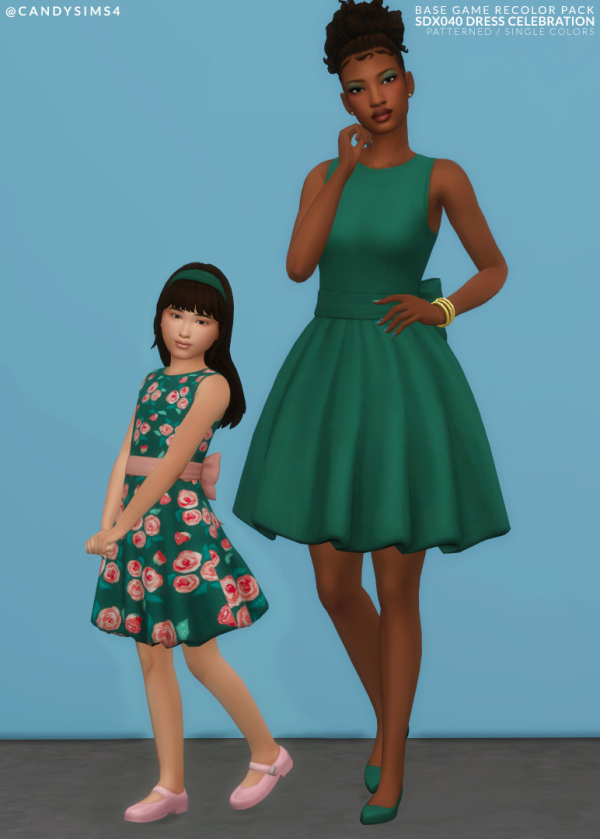 Maxis Match BASE GAME RECOLOR PACK SDX040 DRESS CELEBRATION by simsfinds - The Sims 4 Custom Content