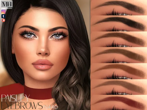 Alpha Paisley Eyebrows N446 - The Sims 4 Custom Content