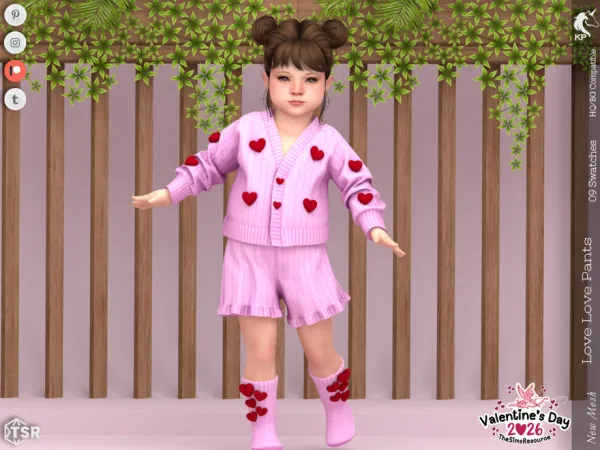 Alpha Love Love Pants Toddler by KaTPurpura - The Sims 4 custom content