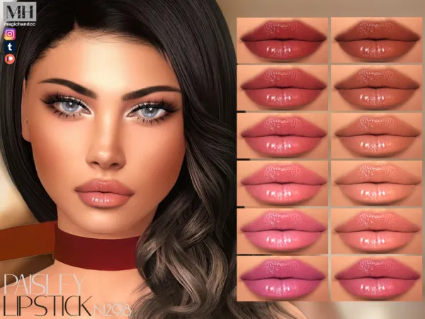 Alpha Paisley Lipstick N298 by magichandcc - The Sims 4 Custom Content