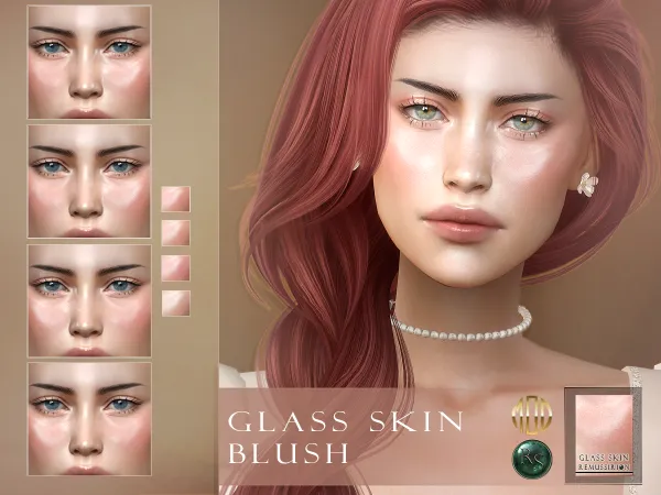 Alpha Glass Skin Blush by remussirion - The Sims 4 Custom Content