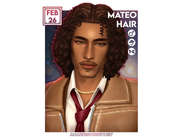 Maxis Match Mateo Hair by aharris00britney - The Sims 4 custom content