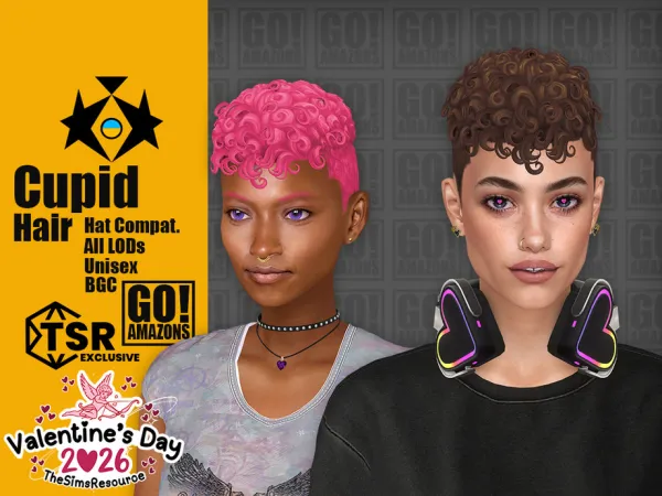 Maxis Match Cupid Hair - The Sims 4 Custom Content