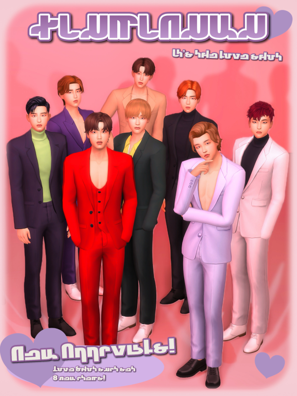 Maxis Match Love Shot Suits by simsfinds - The Sims 4 Custom Content