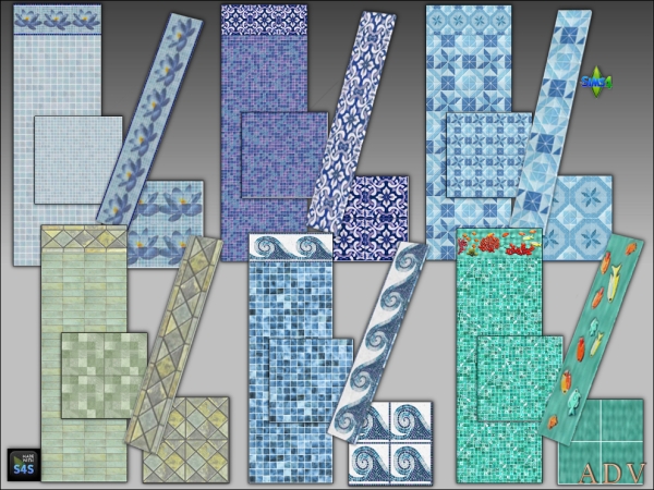 Maxis Match Pool tiles and trims by artedellavita_mabra - The Sims 4 Custom Content