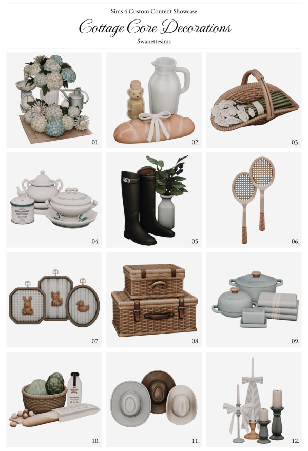 Maxis Match Cottage Core Decorations by simsfinds - The Sims 4 Custom Content