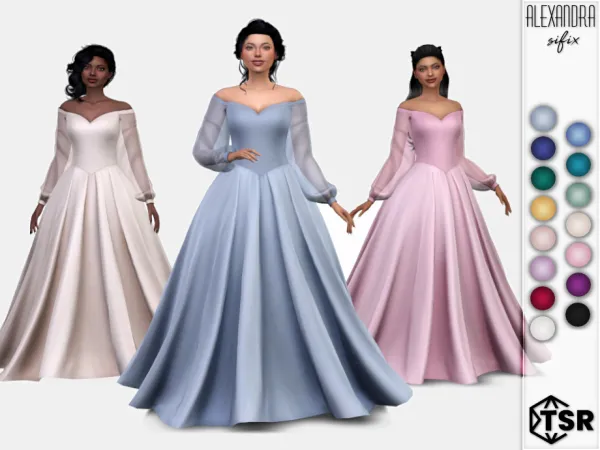 Alpha Alexandra Dress by Sifix2 - The Sims 4 Custom Content