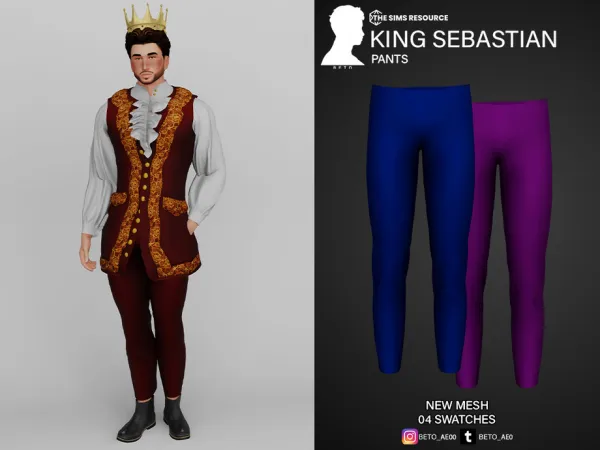Alpha King Sebastian (Pants) by thesimsresource - The Sims 4 Custom Content