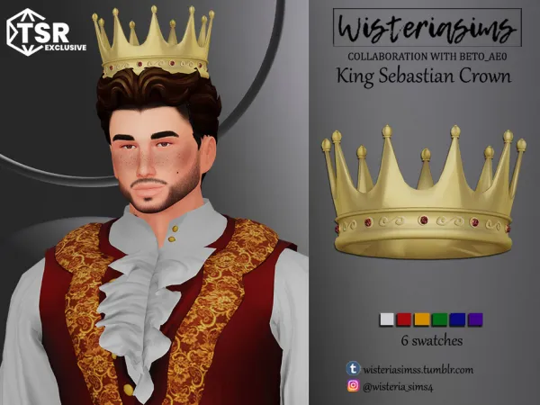 Alpha King Sebastian Crown by thesimsresource - The Sims 4 Custom Content