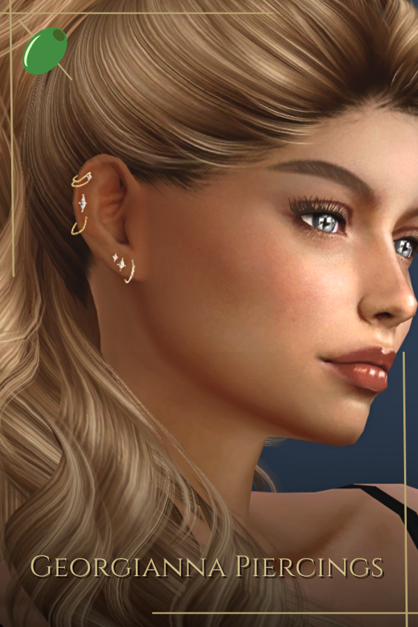 Alpha Georgianna Piercings by pitted0live - The Sims 4 Custom Content