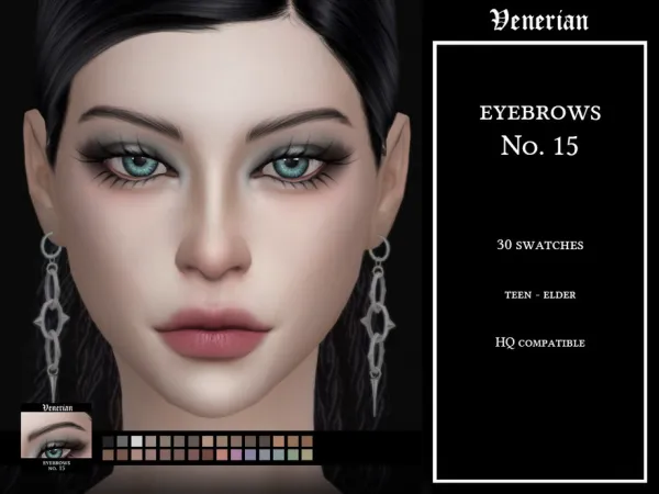 Alpha Eyebrows No 15 by Venerian - The Sims 4 Custom Content