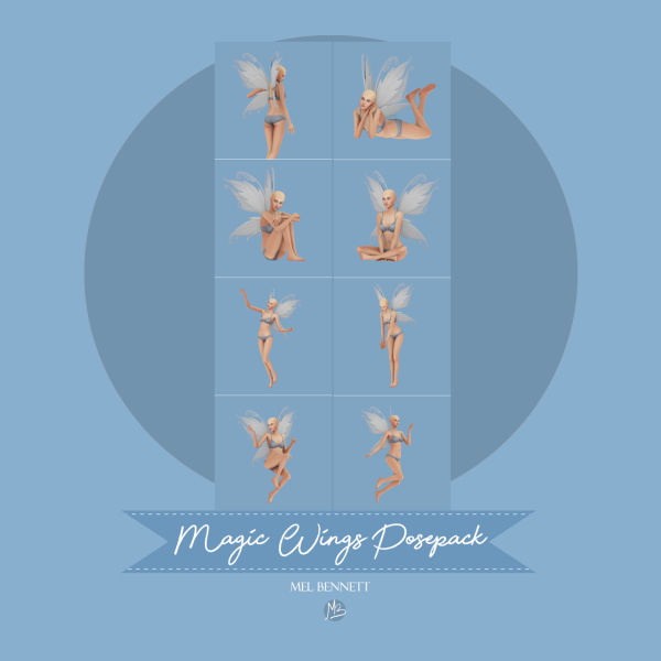 Mix Magic Wings Posepack by melbennett - The Sims 4 Custom Content