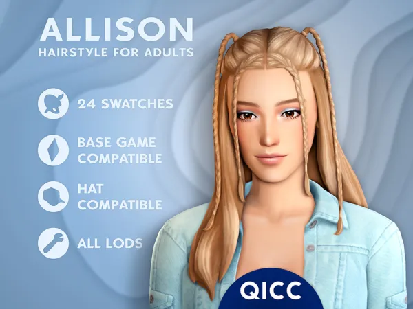 Maxis Match Allison Hair by itsqicc - The Sims 4 Custom Content