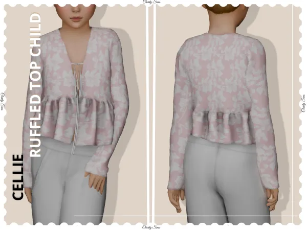 Alpha Cellie Ruffled Top Child by clarity-sims - The Sims 4 Custom Content