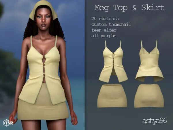 Alpha Meg Top Skirt by thesimsresource - The Sims 4 Custom Content