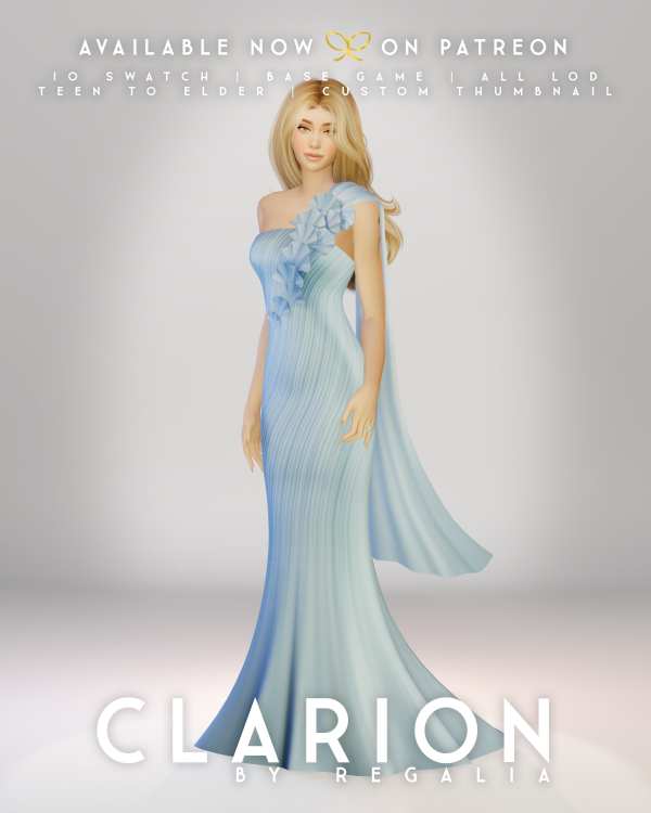 Maxis Match CLARION GOWN by simsfinds - The Sims 4 Custom Content