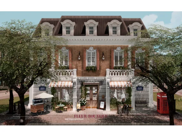 Alpha Fleur Boutique Cafe by simsfinds - The Sims 4 Custom Content