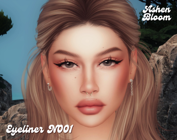 Alpha Eyeliner N001 AshenBloom by simsfinds - The Sims 4 Custom Content