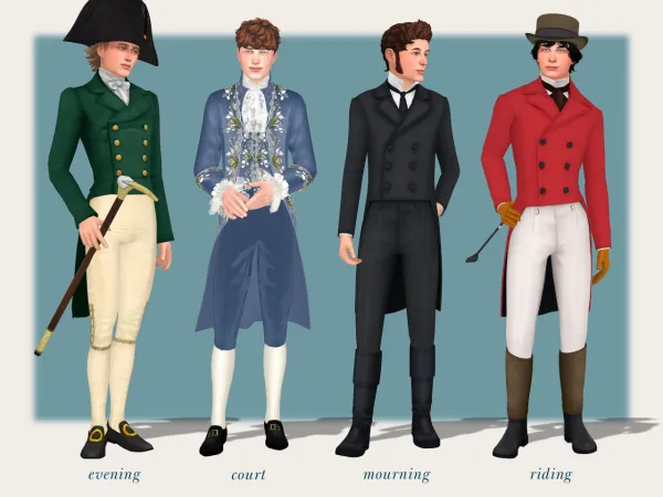 Maxis Match Royal uniform lookbook by thesimline - The Sims 4 Custom Content