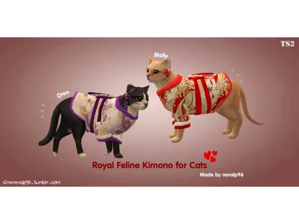 simsrenalp96 Royal Feline Kimono for Cats by simsfinds - The Sims 2 Custom Content