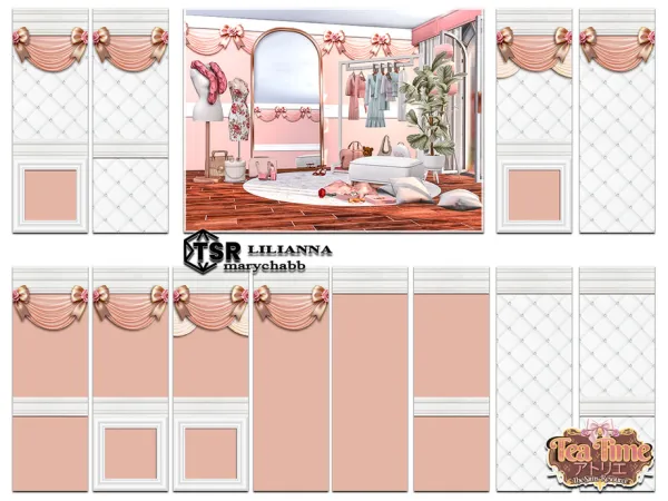 Mix Tea Time Lilianna Wallpaper by marychabb - The Sims 4 Custom Content