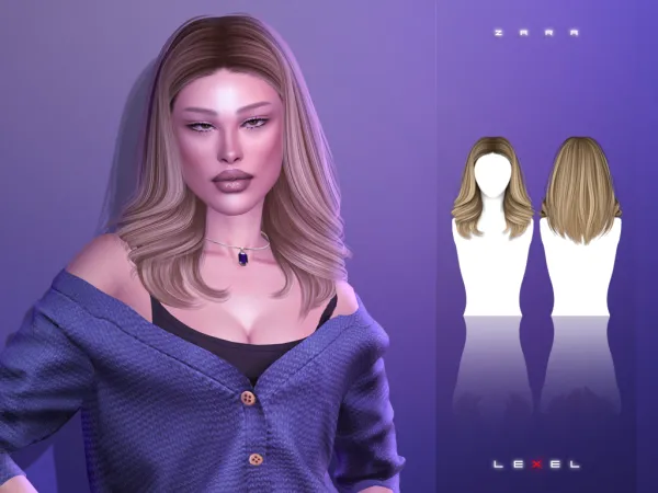 Alpha LEXEL Zara adult hairstyle by lexel - The Sims 4 Custom Content