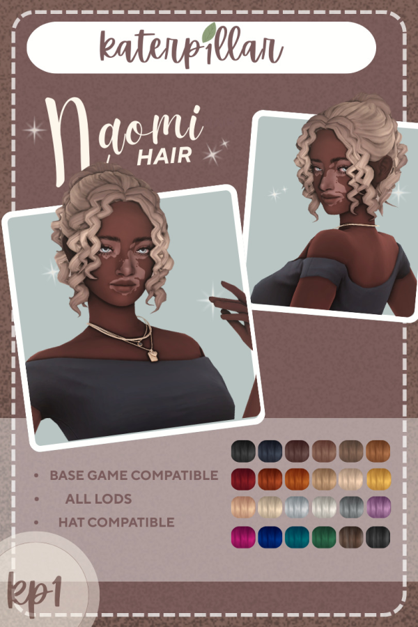 Maxis Match Naomi Hair by simsfinds - The Sims 4 Custom Content