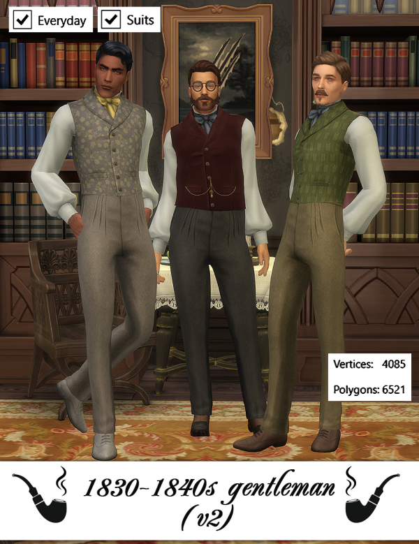 Maxis Match Gentleman V2 (1830 1840s) by simsfinds - The Sims 4 Custom Content