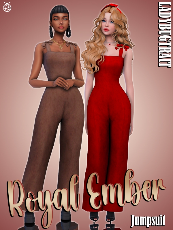 Maxis Match Royal Ember jumpsuit by ladybugtrait - The Sims 4 Custom Content