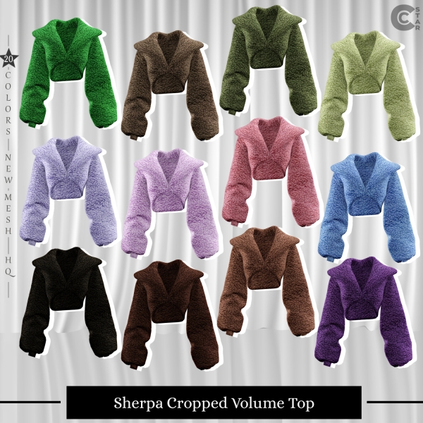 Mix Sherpa Cropped Volume Top by cool_content_star - The Sims 4 Custom Content