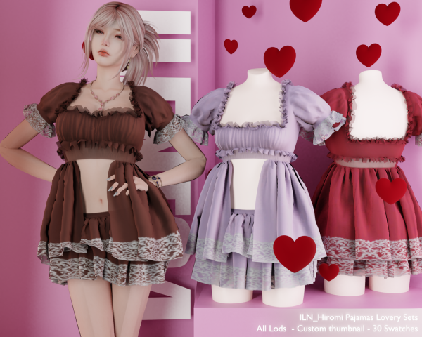 Alpha ILN Hiromi Pajamas by ilenes4 - The Sims 4 Custom Content